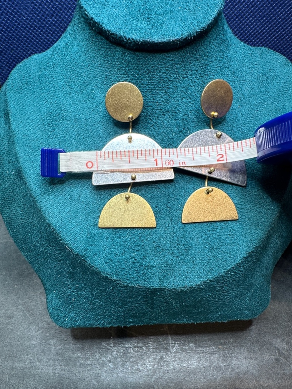 Madewell Brass and Sterling Post Geometric Modernist Earrings - Picture 7 of 7
